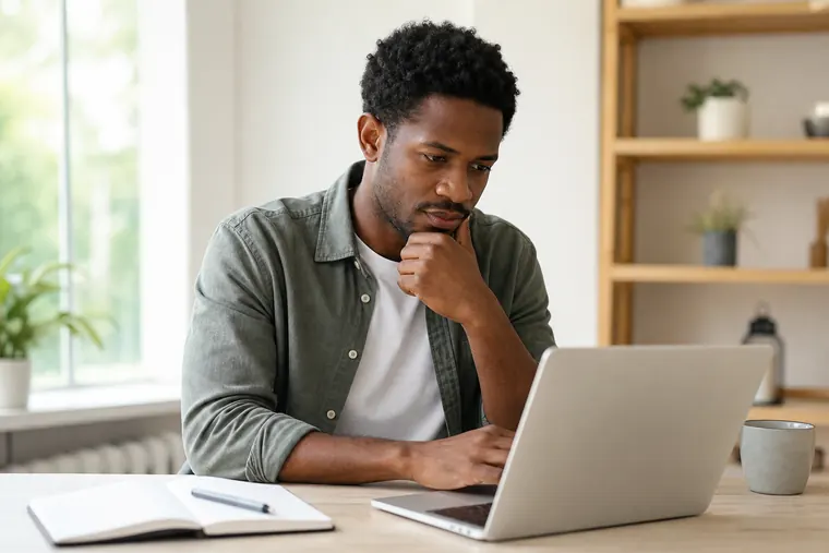 Learner working through a shapes puzzle on a laptop